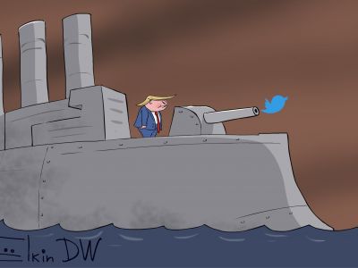 Трамп и его твиты. Карикатура С.Елкина: dw.com