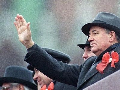 М.С. Горбачев на трибуне мавзолея, конец 80-х. Фото: facebook.com