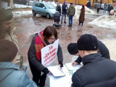 Пикет в защиту парка "Дубки". Фото: galiamina.ru