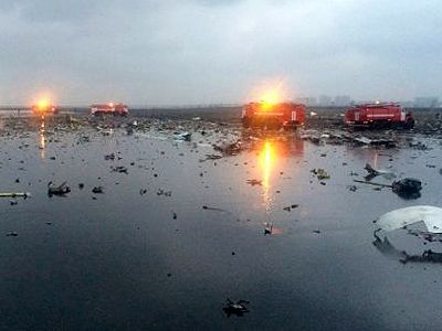 Крушение самолета в Ростове-на-Дону. Фото: www.irishtimes.com