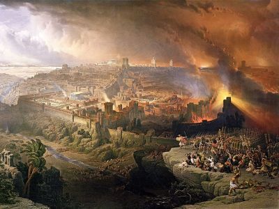 Осада и разрушение Иерусалима римлянами под командованием Тита, 70 год. Дэвид Робертс, масло, 1850